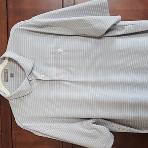 Peter Millar Summer Comfort Mens Gray Striped Golf Polo Size XL